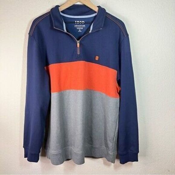 Izod mens quarter zip‎ pullover sweatshirt size XL - Picture 1 of 5